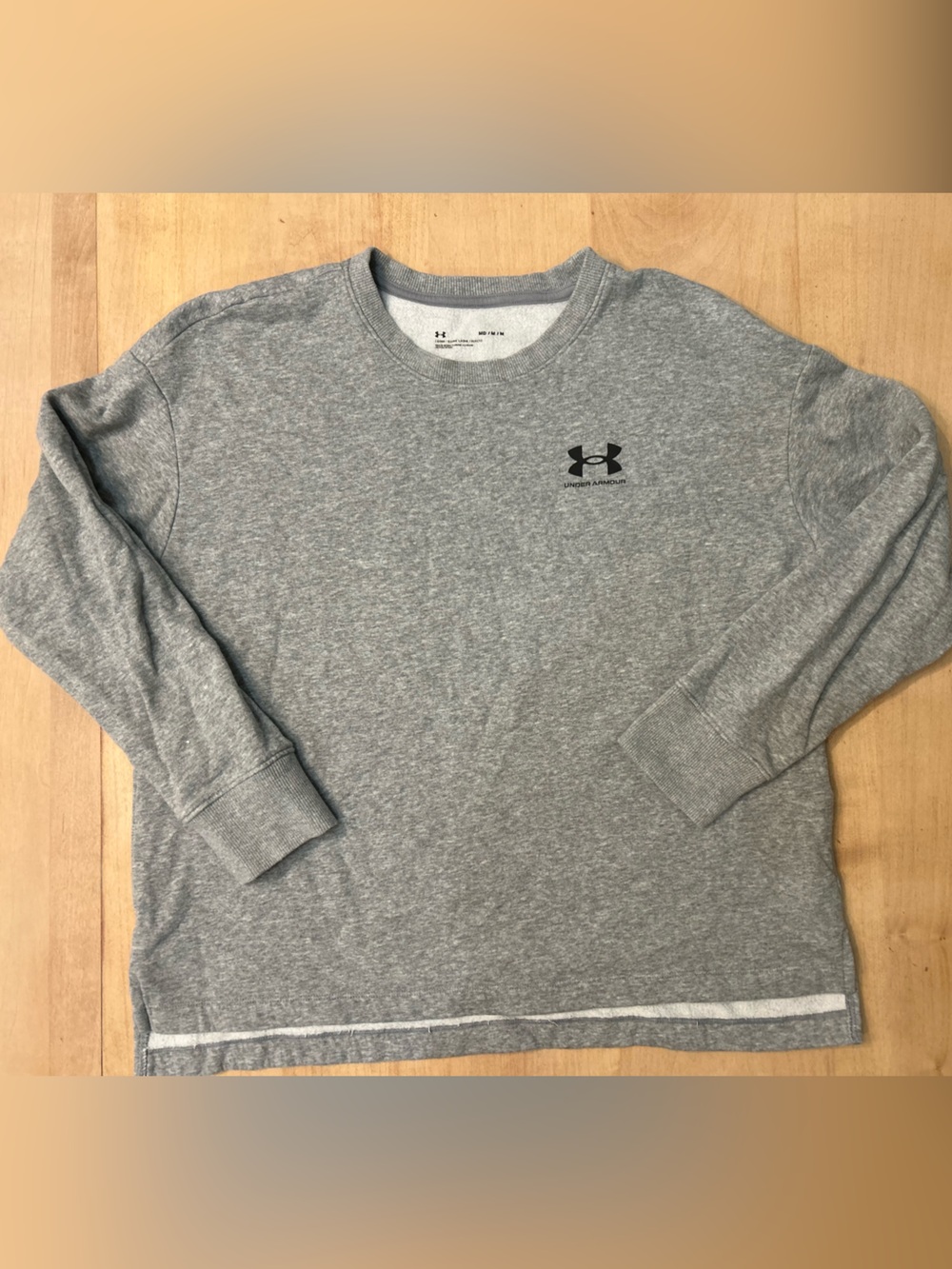Under Armour Heather Gray Crewneck Sweatshirt with Black Logo